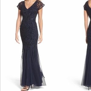 Beaded Mesh Gown by Adrianna Papell